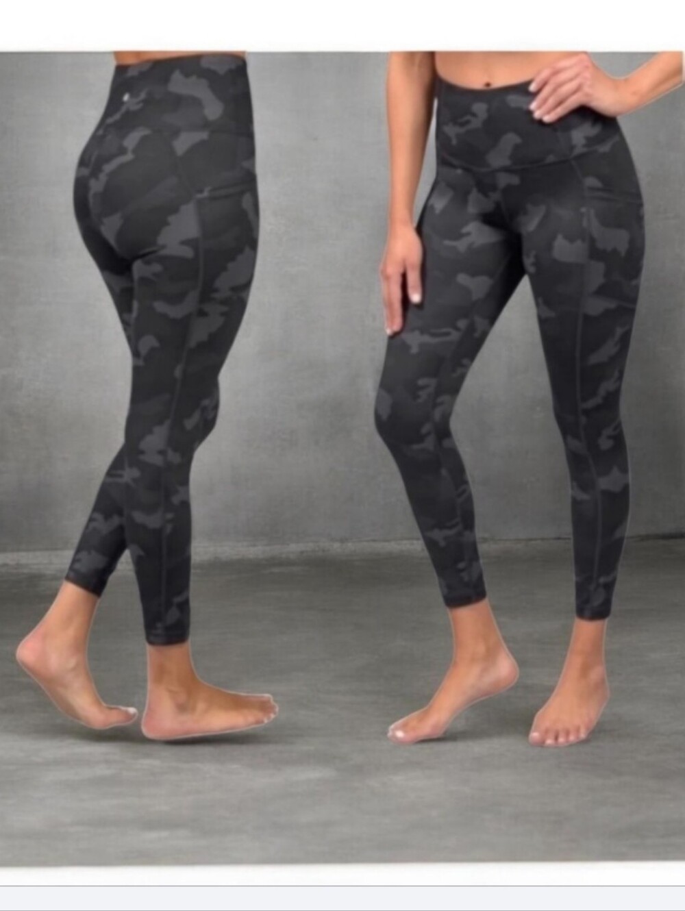 #K09 High-Waist Black Camo Performance Leggings
